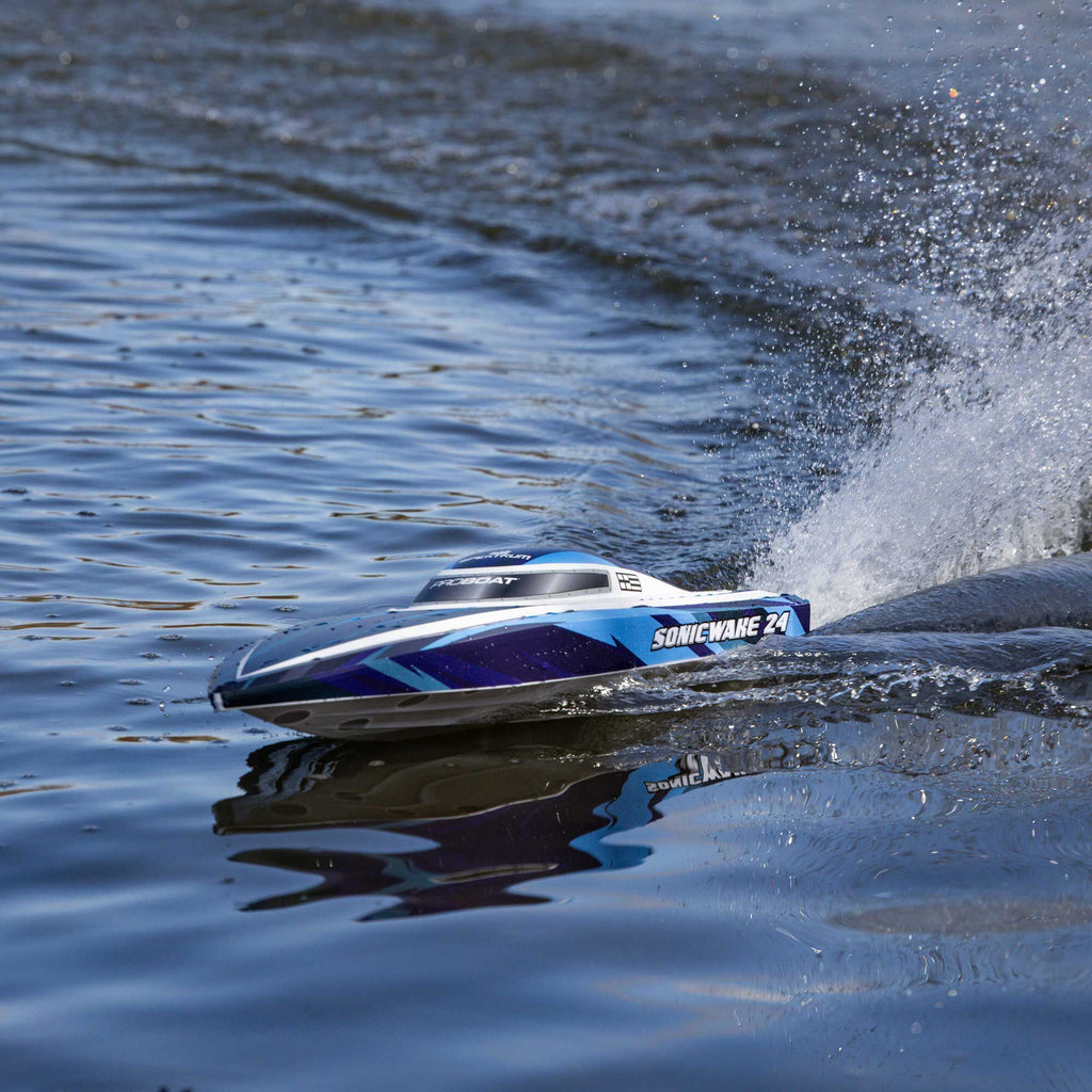 Sonicwake 24" Self-Righting Brushless Deep-V RTR (Battery & Charger Included), Blue