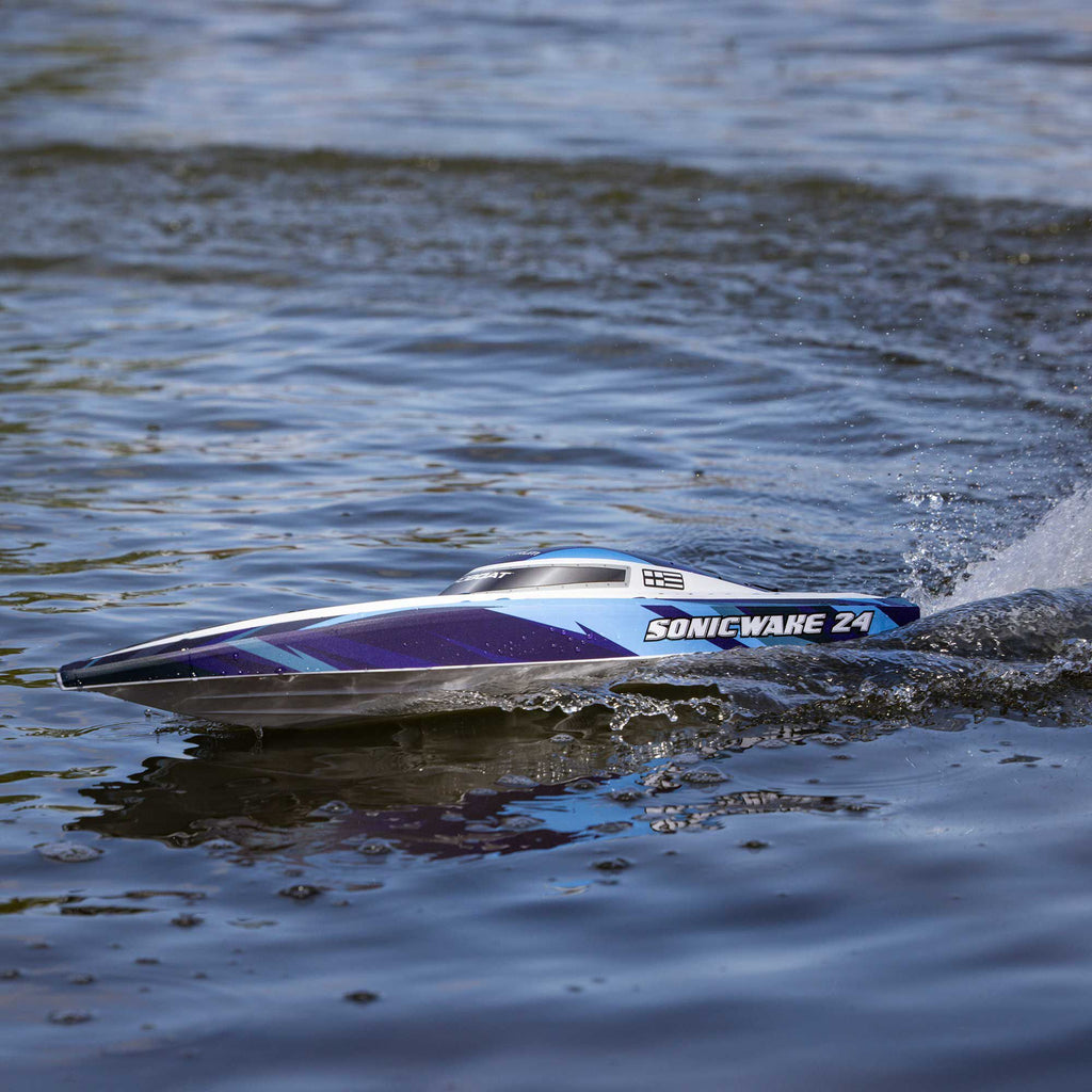 Sonicwake 24" Self-Righting Brushless Deep-V RTR (Battery & Charger Included), Blue
