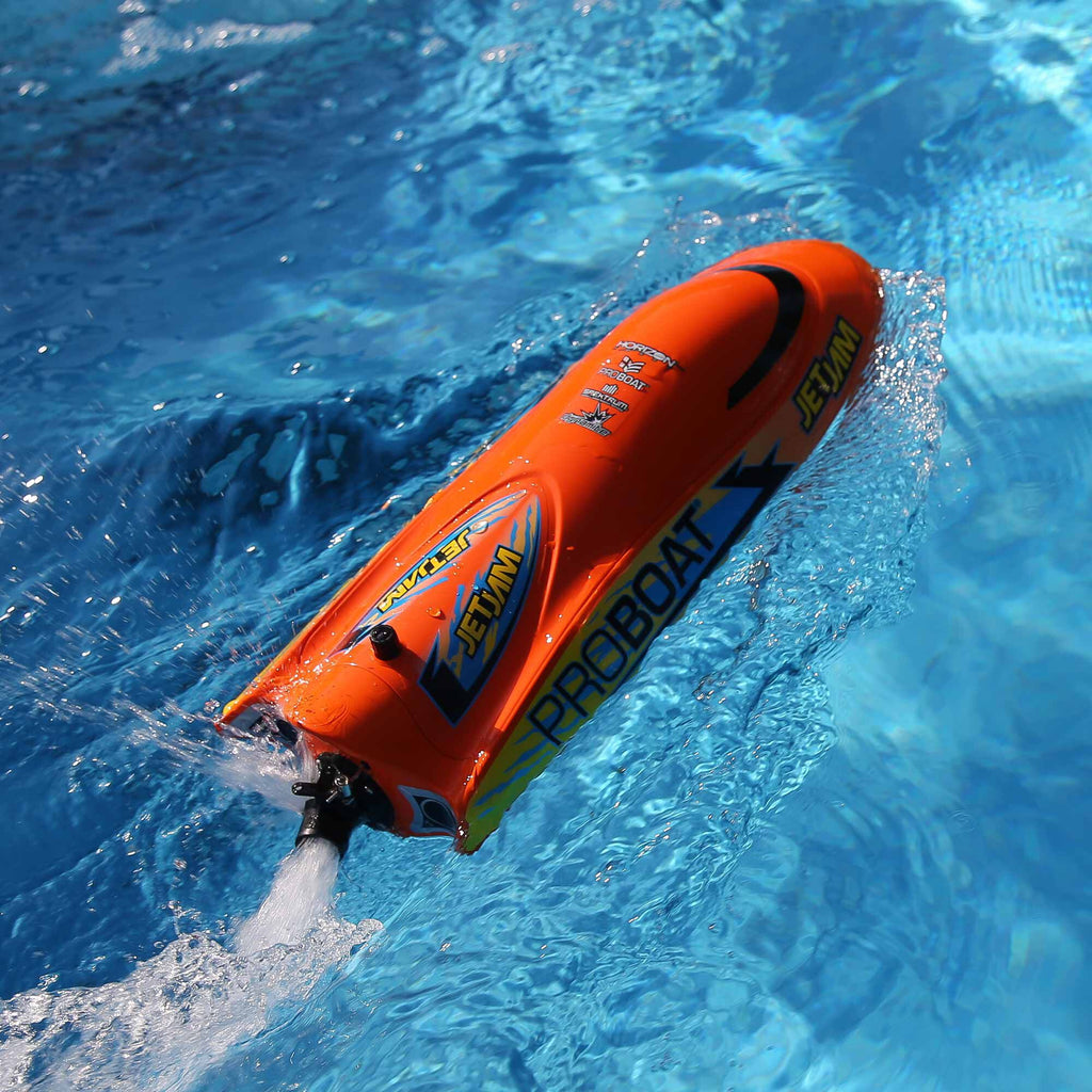 Jet Jam V2 12" Self-Righting Pool Racer Brushed RTR, Orange