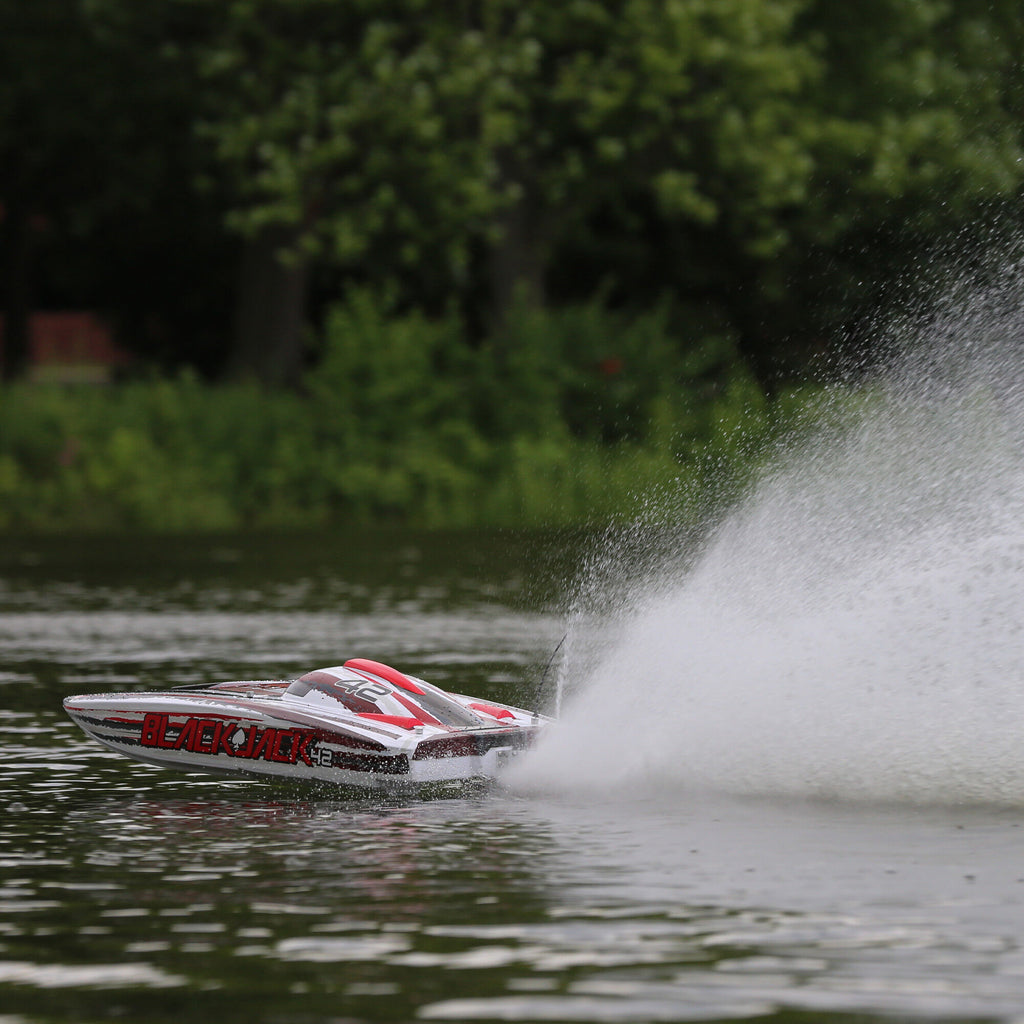 Blackjack 42" 8S Brushless Catamaran RTR, White/Red