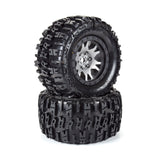 Limited Edition Trencher Pro-Loc F/R Mounted 24mm Gray/Black Impulse (2) for X-Maxx