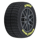 Pro-Line Goodyear Eagle Dirt Tire F/R MTD Grey for Losi NASCAR Racecar (4)