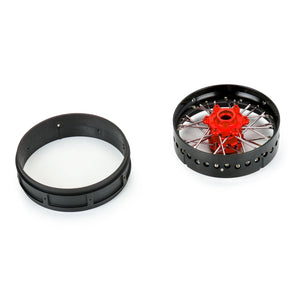 1/4 Pro-Spec Aluminum V2 Bead Front Wheel Black/Red (1): Promoto-SM