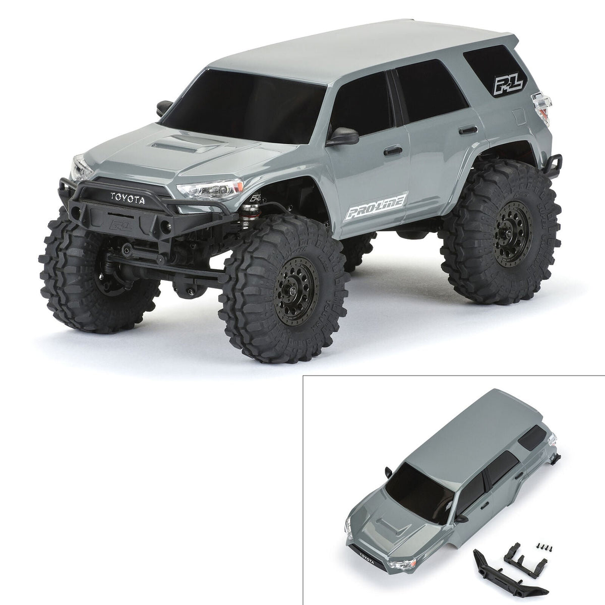 Axial Axial 2024 Toyota 4Runner Hard Body Painted Lunar Rock Gray 132mm Wheelbase