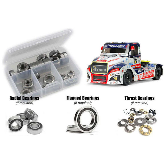 Rubber Shielded Bearing Kit, 1/14 Tamiya Buggyra Fat Fox