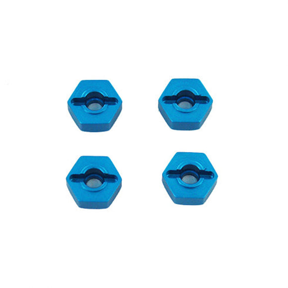 Aluminum Wheel Hex 12mm, Blue (4)