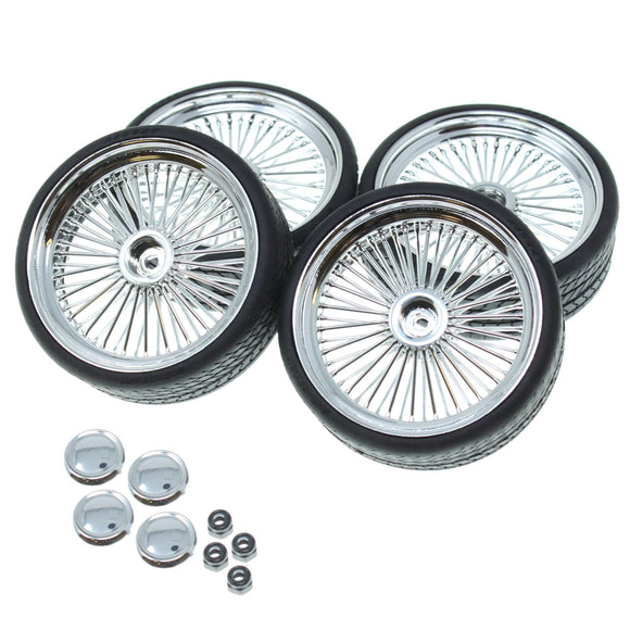 Chrome 26in Wire Wheel & Tire Set