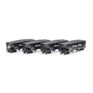 HO 34' 2-Bay Offset Hopper with Coal Load, CP #354422 / 354535 / 654648 / 354763 (4)