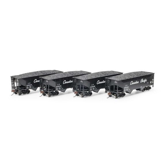 HO 34' 2-Bay Offset Hopper with Coal Load, CP #354422 / 354535 / 654648 / 354763 (4)