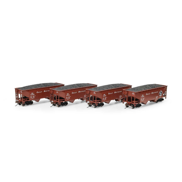 HO 34' 2-Bay Offset Hopper with Coal Load, GN #73308 / 73313 / 73318 / 73323 (4)