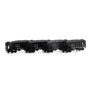 HO 34' 2-Bay Rib Side Hopper with Load, C&O #2 (4)