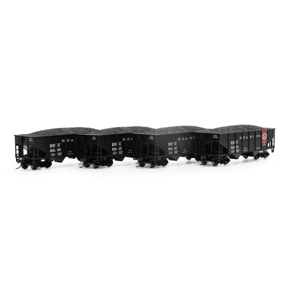 HO 34' 2-Bay Rib Side Hopper with Load, RDG #3 (4)