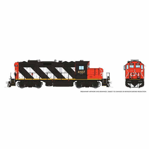 HO GP9rm Locomotive DCC, CN #4107