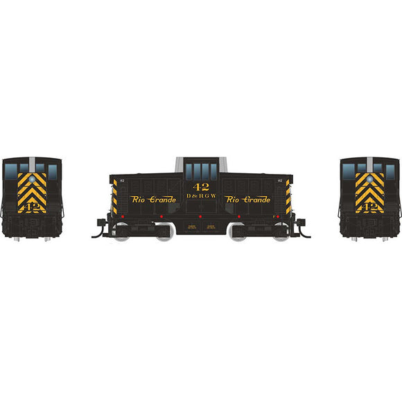 HO GE 44 Tonner Switcher Locomotive with DCC & Sound, RGS Black / Yellow #42
