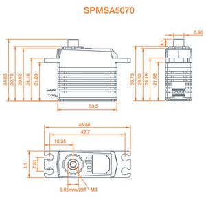 A5070 Mini Digital HV High Torque High-Speed Brushless Metal Gear Aircraft Servo