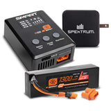 Spektrum Smart Powerstage Bundle: 1300mAh 3S 30C LiPo Battery (IC2) / S100 Charger /  65W Power Block / Adapter