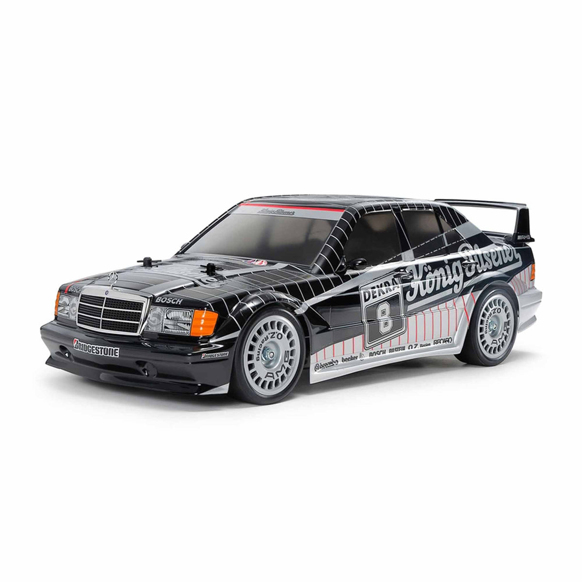 Tamiya 1/10 RC Mercedes-Benz 190 E 2.5-16 EVO II 1991 Black/Silver Painted Body (TT-02) LIMITED EDITION