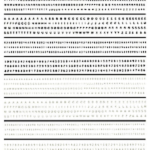 Mini Lettering Dry Transfer, Black/White