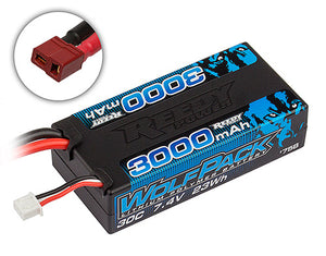 Reedy Wolfpack LiPo 3000mAh 30C 7.4V Shorty Pack, T-Plug