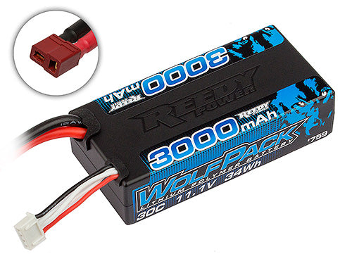 Team Associated - Reedy Wolfpack LiPo 3000mAh 30C 11.1V Shorty, T-Plug