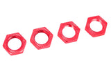 Wheel Nut - Serrated - Aluminum - Red - 4