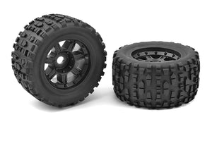 Monster Truck Tires - XL4S - Grabber - Glued on Black Rims