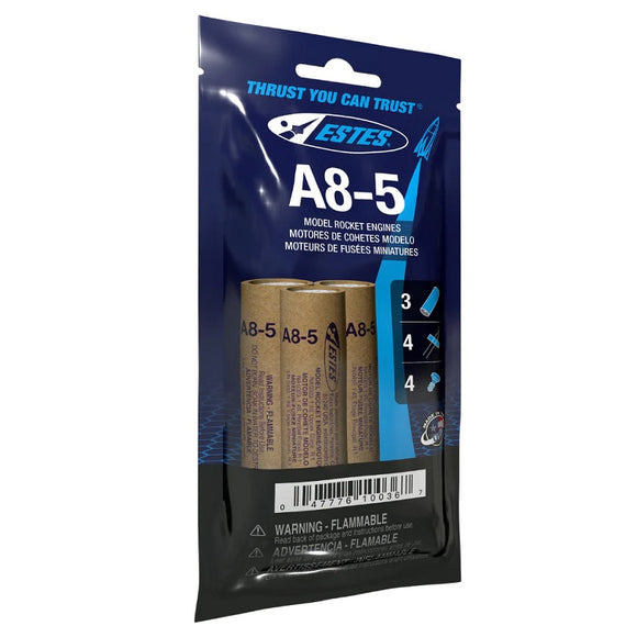 A8-5 Model Rocket Engines, (3pk)