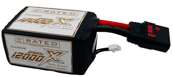 Exalt - 2s 7.4V 13,000MAH 250C 2S4P w/QS8 Connector, X-Rated LiPo Battery Series