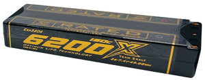 Exalt - 2S 7.4V 6100MAH 135C Stick w/5mm Bullets, X-Rated LiPo Battery Series