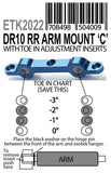 DR10 HD Rear Arm Mount (C) with 0°, -1°, -2°,- 3° Inserts