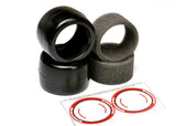 F1 1/10 Rubber Tires, Rear 28X (Super Soft), 1 pair w/ Foams