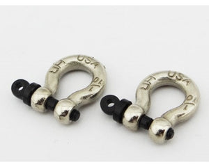 Aluminum 1/10 Scale Tow Shackles, Chrome, (D-Rings)