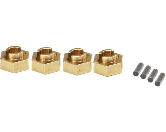 Brass Stock Wheels Hub, 7mm Hex, for SCX24