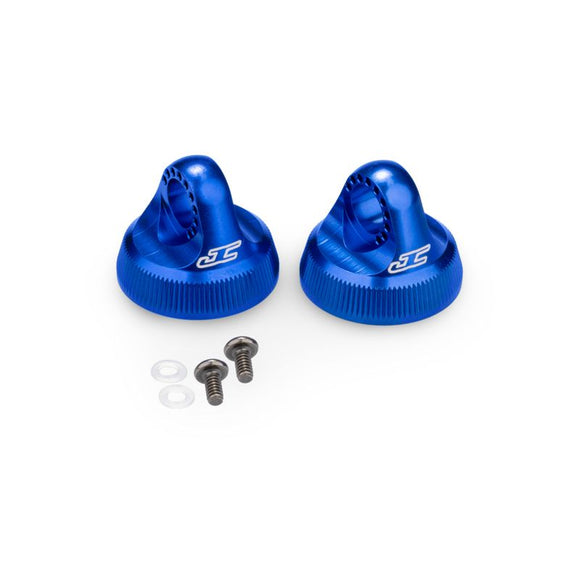 Fin, 13mm Shock Cap, Blue, Fits Team Associated 13mm