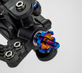 Adjustable RC10B7 | RC10B7D Titanium Front Axle, 2pc, Burn