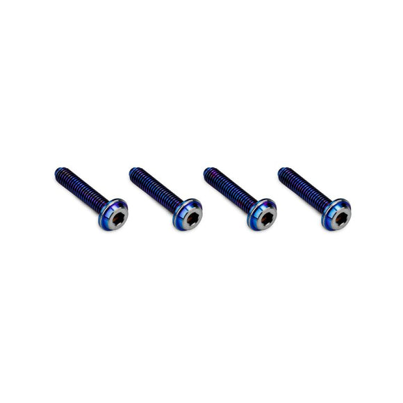 3x14mm Top Hat Titanium Screw, Burnt Blue, 4pc