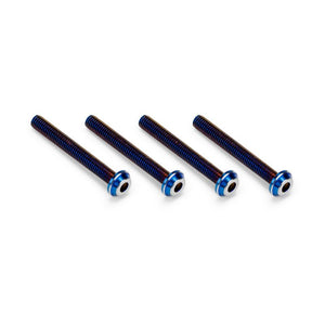 3x24mm Top Hat Titanium Screw, Burnt Blue, 4pc