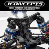 RC10B7 -2mm Carbon Fiber Rear Shock Tower, Blue