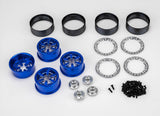 Bulls Eye - 2.0" 6 Slot Crawler Wheel, Blue w/ Silver