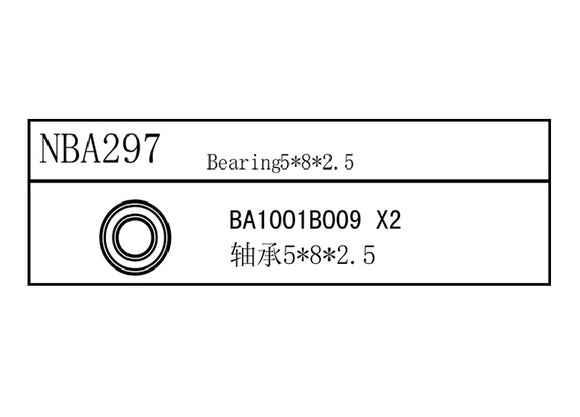Bearing 3x6x2.5, Fits LMX