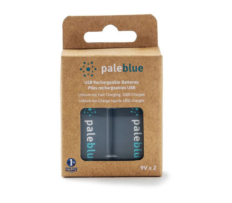 Pale Blue Earth - Pale Blue Lithium Ion Rechargeable 9V Batteries 2pk