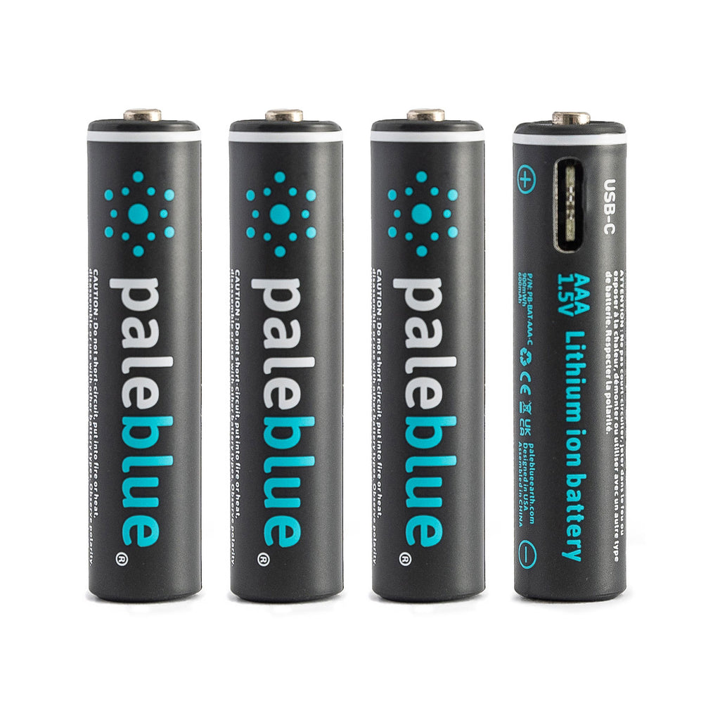 Pale Blue Earth - Pale Blue Lithium Ion Rechargeable AAA Batteries 4pk
