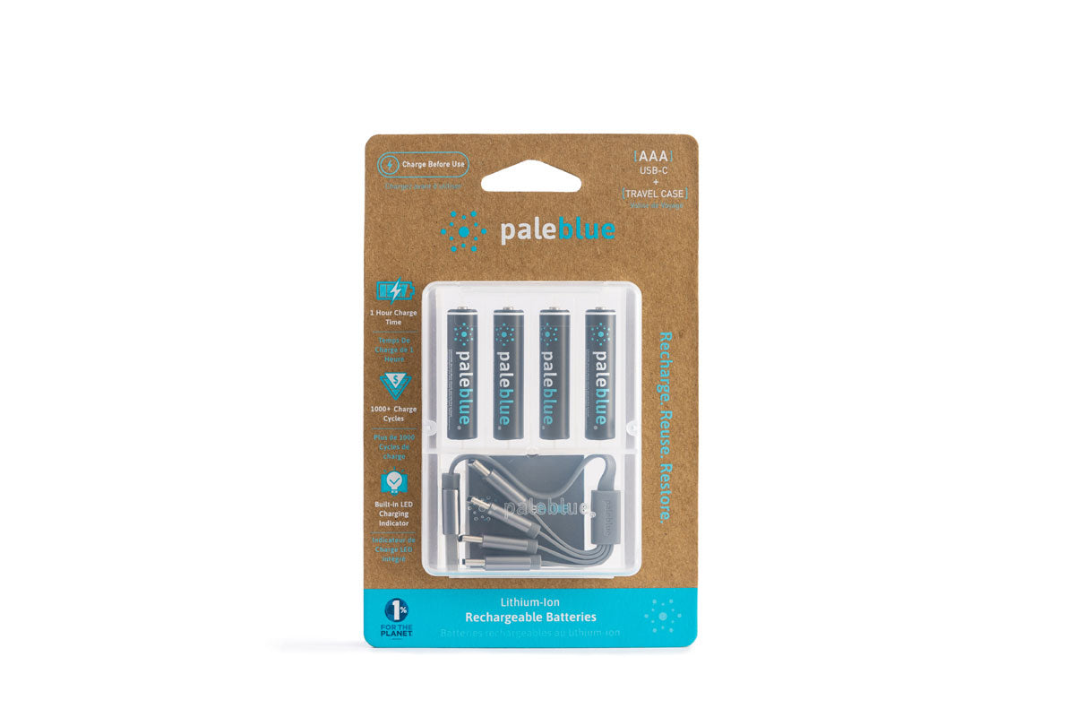Pale Blue Earth - Pale Blue Lithium Ion Rechargeable AAA Batteries 4pk