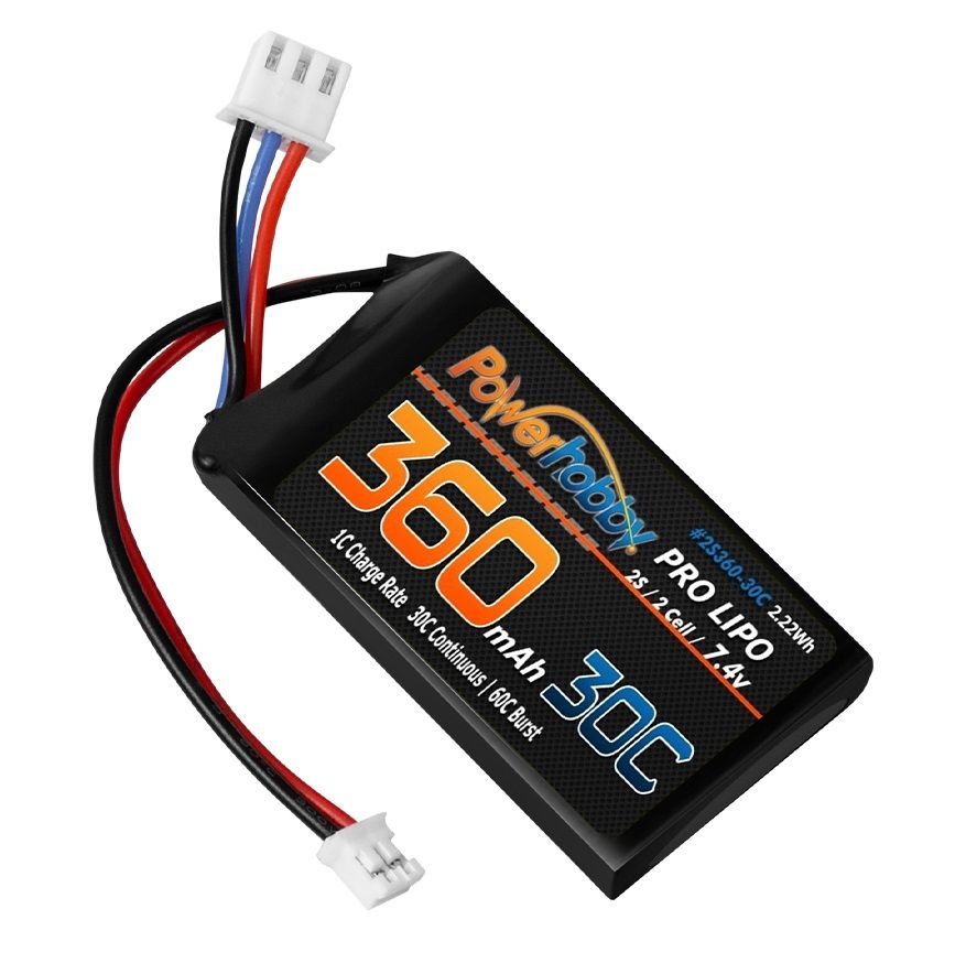 Power Hobby - 360mAh 2S 30C LiPo Battery: Axial SCX24