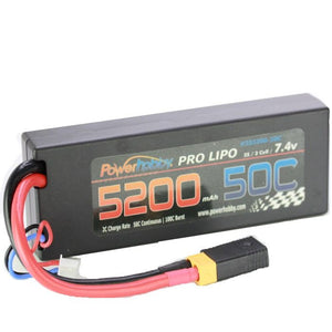 5200mAh 7.4V 2S 50C LiPo Battery with Hardwired XT60