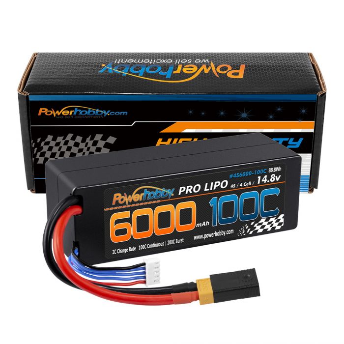 Power Hobby - 4S 14.8v 6000mAh 100c LiPo Battery w/ XT60