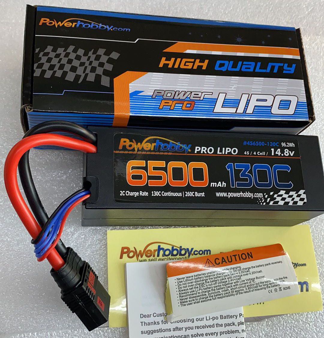 Power Hobby - 4S 14.8V 6500mah 130c GRAPHENE Lipo Battery w QS8 connector
