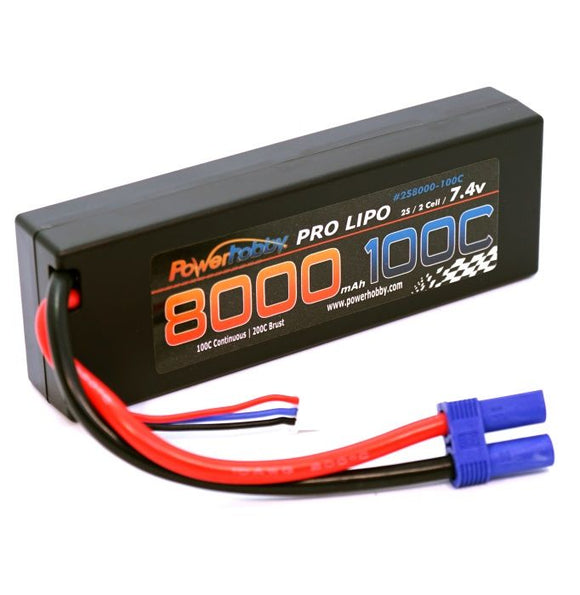 Power Hobby - 2S 7.4V 8000MAH 100c (200c burst) Lipo Battery w/ EC5 Plug