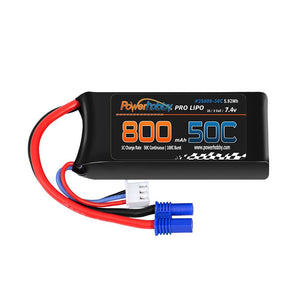 Power Hobby - 2S 7.4V 800mAh 50C Lipo Battery w/ EC2 Plug Losi Mini-B / Mini-T 2.0