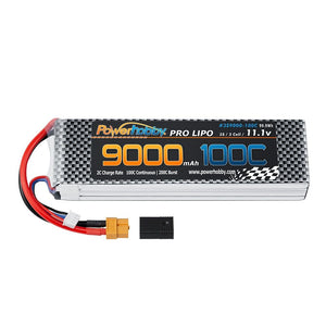 Power Hobby - 3S 11.1V 9000mAh 100C Graphene Lipo Battery w/ XT60 + Traxxas Adapter